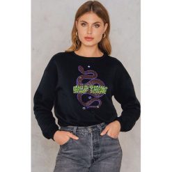 Bluzy damskie: Colourful Rebel Bluza oversize Wild Thing Snake – Black,Multicolor