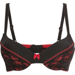 Biustonosz usztywniany bonprix czarno-czerwony. Czarne biustonosze bonprix, w koronkowe wzory, z koronki. Za 37,99 zł.