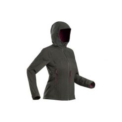 Kurtka softshell trekkingowa - TREK 900 damska. Niebieskie kurtki damskie FORCLAZ, l, bez wzorów, z elastanu, bez kaptura, trekkingowe. Za 299,99 zł.
