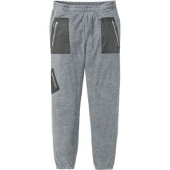Spodnie z polaru z kontrastowymi wstawkami bonprix szary melanż. Szare spodnie męskie bonprix, s, bez wzorów, z polaru. Za 69,99 zł.