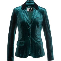 Żakiet aksamitny bonprix ciemnozielony. Zielone żakiety damskie bonprix. Za 139,99 zł.