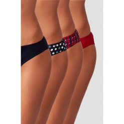Etam - Figi (4-Pack). Czerwone figi damskie marki Etam, xs, z bawełny. Za 59,90 zł.