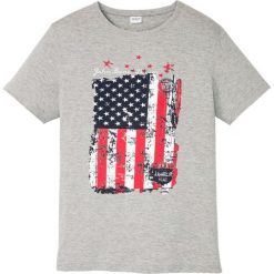 T-shirt bonprix jasnoszary melanż z nadrukiem. Szare koszulki męskie bonprix, xxl, z nadrukiem, z okrągłym kołnierzem. Za 42,99 zł.