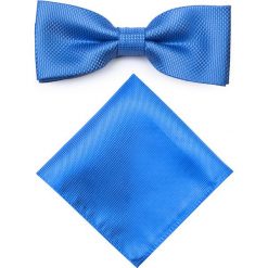 Mucha z poszetką MUN0001017. Niebieskie muszki męskie Giacomo Conti, bez wzorów, z mikrofibry, eleganckie. Za 69,00 zł.