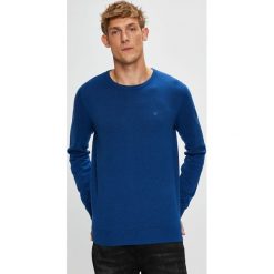 Tom Tailor Denim - Sweter. Niebieskie swetry klasyczne męskie marki TOM TAILOR DENIM, m, z bawełny, z okrągłym kołnierzem. W wyprzedaży za 99,90 zł.