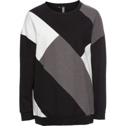 Swetry oversize damskie: Sweter „patchwork” bonprix czarny – patchwork