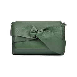 Torebki klasyczne damskie: Skórzana torebka w kolorze zielonym – (S)25 x (W)20 x (G)9 cm