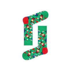 Skarpetki Happy Socks - Holiday XMAS (GGN01-7000). Szare skarpetki męskie marki Happy Socks, w kolorowe wzory, z bawełny. Za 34,90 zł.