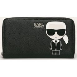 Karl Lagerfeld - Portfel. Czarne portfele damskie KARL LAGERFELD, bez wzorów, ze skóry ekologicznej. Za 549,90 zł.