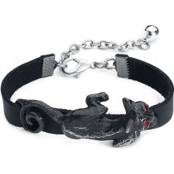 Alchemy Gothic Cat Sith Bransoletka skórzana czarny. Czarne bransoletki damskie na nogę Alchemy Gothic. Za 79,90 zł.
