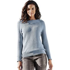 Sweter w kolorze niebieskim. Niebieskie swetry damskie Heine, bez wzorów, z bawełny, bez rękawów, bez kaptura. W wyprzedaży za 65,95 zł.