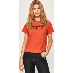 Pepe Jeans - T-shirt PEARL. Białe bluzki damskie Pepe Jeans, s, z nadrukiem, z bawełny, z okrągłym kołnierzem. Za 159,90 zł.