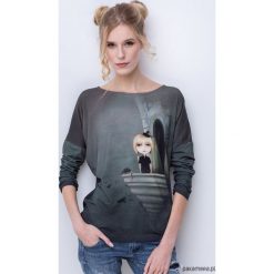 Magic girl bluzka z nadrukiem. Szare bluzki dziewczęce z nadrukiem marki Pakamera, z bawełny. Za 149,00 zł.