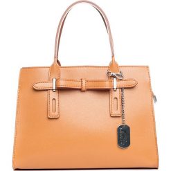 Torebki klasyczne damskie: Skórzana torebka w kolorze jasnobrązowym – 30 x 22 x 13 cm