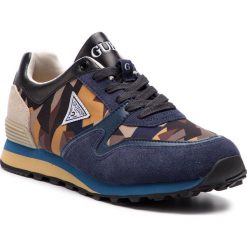 Sneakersy GUESS - New Charlie FM5NCH FAP12 BLUE. Niebieskie sneakersy męskie Guess, na co dzień, z aplikacjami, z zamszu, eleganckie, bez zapięcia. Za 439,00 zł.