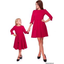 LATORI - Sukienka z kolekcji Mama i córka LD30. Różowe sukienki dziewczęce z falbanami Pakamera, w paski, z tkaniny, eleganckie. Za 69,00 zł.
