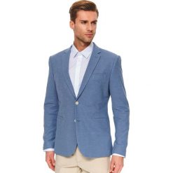 Marynarka męska dopasowana z guzikiem. Niebieskie marynarki męskie Top Secret, na wiosnę, m, bez wzorów, eleganckie. Za 299,99 zł.