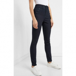 Jegginsy z wysokim stanem. Niebieskie legginsy Orsay, l, z bawełny. Za 99,99 zł.