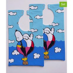 Śliniaki: Ślinaczki (2 szt.) „Snoopy Ball” w kolorze niebieskim ze wzorem – 37 x 24 cm