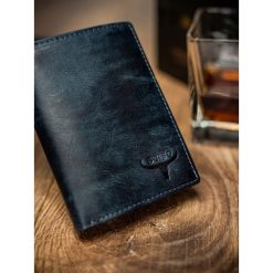 Portfel męski skórzany RFID Buffalo Wild granatowy - Niebieski. Niebieskie portfele męskie BUFFALO WILD, bez wzorów, ze skóry. Za 59,99 zł.