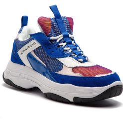 Sneakersy CALVIN KLEIN JEANS - Maya R7798 Nautical Blue/Rose/W. Niebieskie półbuty damskie marki Calvin Klein Jeans, na co dzień, bez wzorów, z jeansu, bez obcasa, na płaskiej podeszwie, bez zapięcia. Za 729,00 zł.