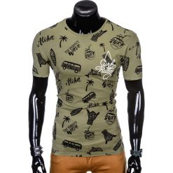 T-SHIRT MĘSKI Z NADRUKIEM S974 - KHAKI. Czarne t-shirty męskie z nadrukiem marki KILLTEC, z materiału. Za 19,99 zł.