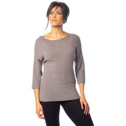 Sweter "Beryl" w kolorze szarobrązowym. Szare swetry damskie So Cachemire, l, bez wzorów, z kaszmiru, bez rękawów, bez kaptura. W wyprzedaży za 159,95 zł.