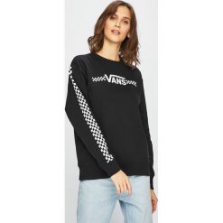 Vans - Bluza. Czarne bluzy damskie z nadrukiem marki Vans, s, z bawełny, bez kaptura. Za 219,90 zł.
