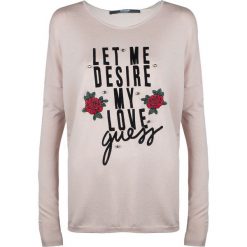 Guess Sweter "Lara". Swetry damskie Guess, z nadrukiem, z tkaniny, z długim rękawem, długie, bez kaptura. Za 159,00 zł.