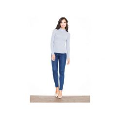 Bluzka M329 Szary. Szare bluzki damskie FIGL, xl, bez wzorów, z bawełny, klasyczne, z golfem, z długim rękawem. Za 79,00 zł.