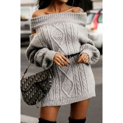 Sweter damski KERDA GREY. Szare bluzy damskie Sweter damski KERDA GREY, uniwersalny, bez wzorów, bez rękawów, bez kaptura. W wyprzedaży za 79,00 zł.