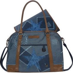 Torebki klasyczne damskie: Torba w kolorze niebieskim na akcesoria do przewijania – 39 x 31 x 14 cm