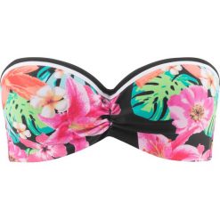 Stroje kąpielowe damskie: Biustonosz bikini na fiszbinach bonprix czarny z nadrukiem