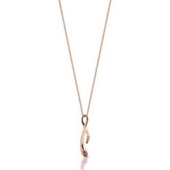 Unikalny Naszyjnik - złoto różowe 585, Brylant 0,08ct. Różowe naszyjniki damskie W.KRUK, z brylantem, złote. Za 2190,00 zł.