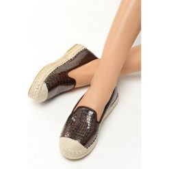 Brązowe Espadryle Javiera. Brązowe espadryle damskie marki Born2be, ze skóry, na platformie. Za 39,99 zł.