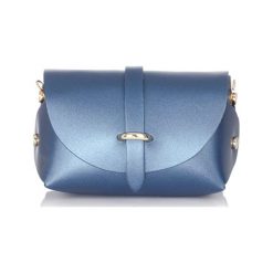 Kopertówki damskie: Skórzana kopertówka w kolorze niebieskim – (S)22 x (W)13 x (G)9 cm
