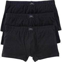 Bokserki "hipster" (3 pary) bonprix czarny. Czarne bokserki męskie bonprix, bez wzorów. Za 38,97 zł.