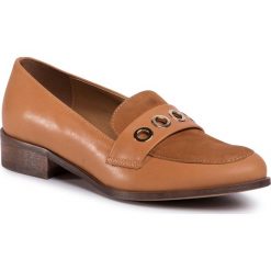 Lordsy SAGAN - 3693 Koniak Lico/Koniak Welur. Pomarańczowe półbuty damskie Sagan, ze skóry, bez obcasa, na płaskiej podeszwie. Za 289,00 zł.