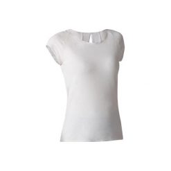 Koszulka krótki rękaw Gym & Pilates 900 damska. Brązowe topy sportowe damskie marki DOMYOS, xl, z elastanu. W wyprzedaży za 59,99 zł.