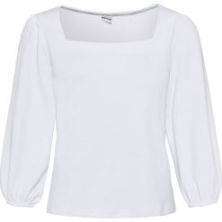 Shirt z dekoltem karo bonprix biały. Białe koszulki damskie bonprix, bez wzorów, z dekoltem karo. Za 64,99 zł.