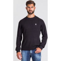 SWETER ARMANI EXCHANGE. Czarne swetry męskie m, z aplikacjami, z dzianiny, z okrągłym kołnierzem. Za 281,40 zł.