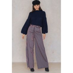 Paski damskie: Trendyol Spodnie „dzwony” w paski – Multicolor,Navy