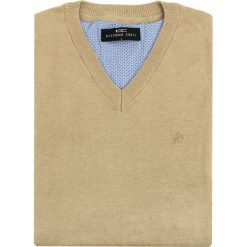 Sweter FABRIZIO SWE000037. Brązowe swetry męskie Giacomo Conti, m, bez wzorów, z bawełny, klasyczne, z klasycznym kołnierzykiem, bez kaptura. Za 229,00 zł.
