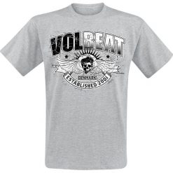 T-shirty męskie: Volbeat Skullwing Ribbon T-Shirt odcienie szarego