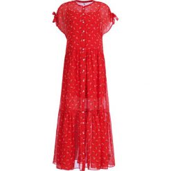 Sukienka koszulowa Tommy Jeans Floral DW0DW06726. Czerwone sukienki damskie Tommy Jeans, s, bez wzorów, z poliesteru, z koszulowym kołnierzykiem, bez rękawów, koszulowe. W wyprzedaży za 299,00 zł.