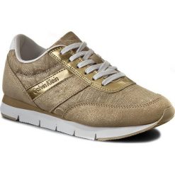 Sneakersy CALVIN KLEIN JEANS - Tea 9644 Gold/Gold. Żółte półbuty damskie Calvin Klein Jeans, z jeansu. W wyprzedaży za 319,00 zł.