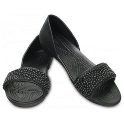 Rzymianki damskie: Crocs Sandały Damskie Crocslina Embellish Dorsay Flat, Black/Black w6 (36,5)