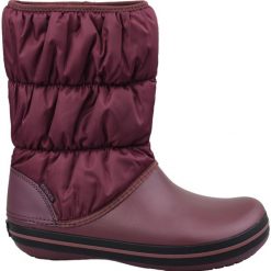 Crocs Winter Puff Boot W 14614-607. Czerwone klapki damskie Crocs, bez wzorów, z nylonu, bez obcasa. W wyprzedaży za 219,99 zł.