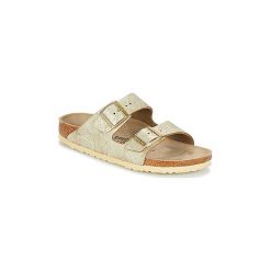 Klapki Birkenstock ARIZONA. Żółte klapki damskie Birkenstock, bez wzorów, bez obcasa. W wyprzedaży za 279,30 zł.