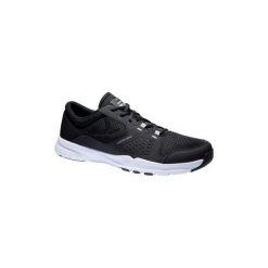 Buty fitness cardio 100 męskie. Czarne buty sportowe męskie DOMYOS, z poliesteru, bez zapięcia, na fitness i siłownię. Za 79,99 zł.